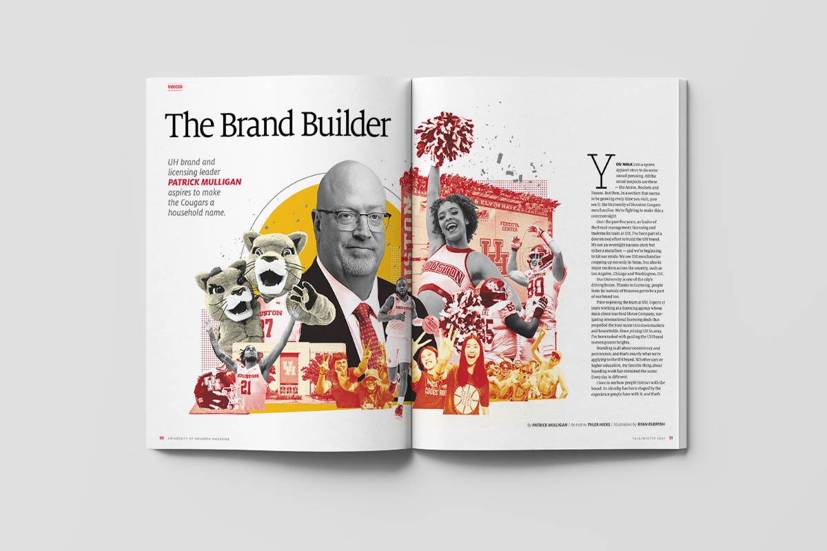 Ryan Olbrysh artwork in University of Houston magazine