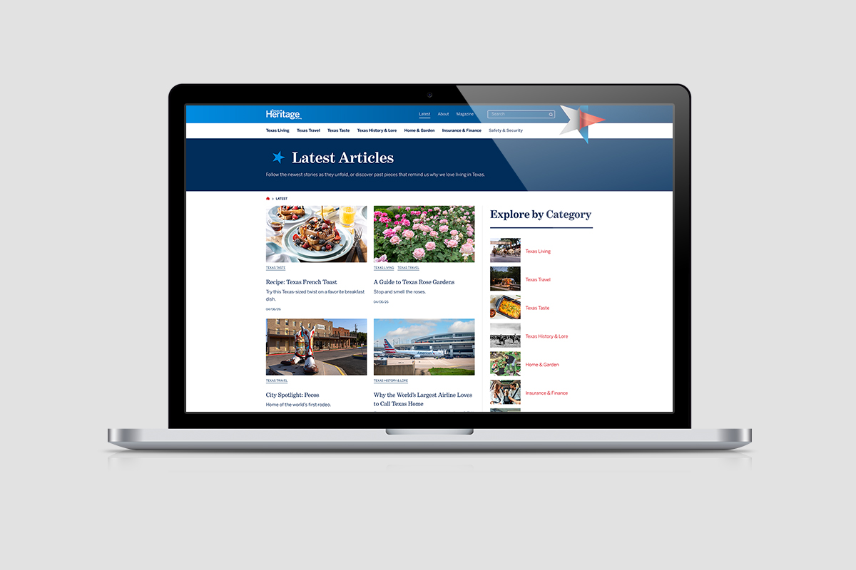 Texas Heritage for Living website